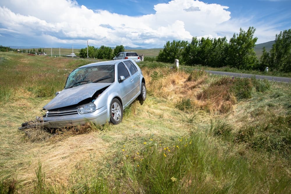 Car Off the Road after accident